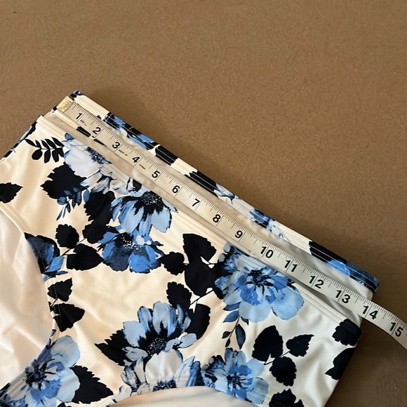 TOMMY HILFIGER Floral Mesh High-Rise Bikini Bottom Blue/White XS NWT - Picture 9 of 11